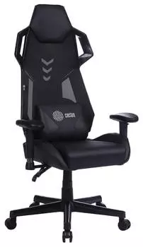 Кресло игровое Cactus CS-CHR-090BL, обивка: эко.кожа/сетка, цвет: черный