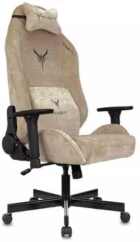 Кресло игровое Knight N1, обивка: ткань, цвет: бежевый