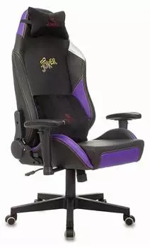 Кресло игровое Zombie HERO JOKER PRO, обивка: эко.кожа, цвет: черный/фиолетовый