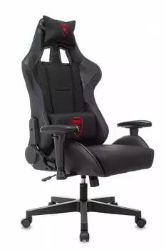 Кресло игровое Zombie Thunder 1, обивка: текстиль/эко.кожа, цвет: черный/карбон