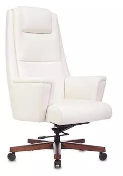 Кресло руководителя Бюрократ _DUKE, обивка: кожа, цвет: белый