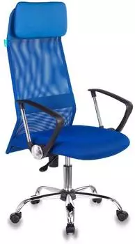 Кресло руководителя Бюрократ KB-6N, обивка: сетка/ткань, цвет: синий TW-10
