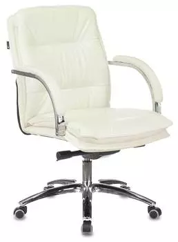 Кресло руководителя Бюрократ T-9927SL-LOW, обивка: кожа, цвет: слоновая кость