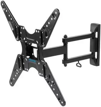 Кронштейн для телевизора Kromax OPTIMA-414, 20-55", настенный, поворотно-выдвижной и наклонный, черный (29012)