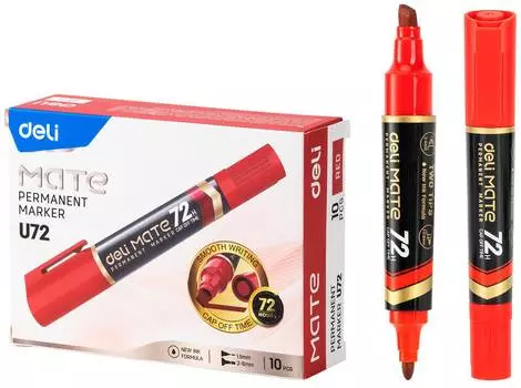 Маркер перманентный Deli EU72-RD