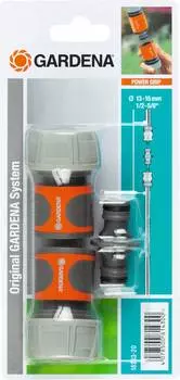 Муфта соединительная Gardena 18284-26.000.00 вход 3/4" - выход 3/4" (в компекте:3 предмета) серый/оранжевый