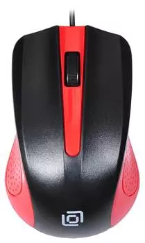 Мышь Оклик 225M, черный/красный (288237)
