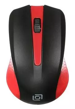 Мышь Оклик 485MW, черный/красный (997828)