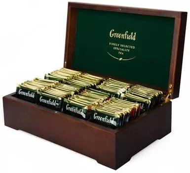 Набор чайный Greenfield 0463-12 ассорти черного и зеленого чая 96пак. дер.шкат.