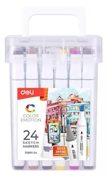 Набор маркеров для скетчинга Deli E70801-24 Color Emotion 24цв. (24шт.)
