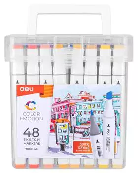 Набор маркеров для скетчинга Deli E70801-48 Color Emotion 48цв. (48шт.)