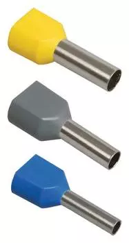 Наконечник IEK НГИ2 0,5-8 2x0.5мм2 оранжевый/серый (упак.:100шт) (ute10-d1-8-100)