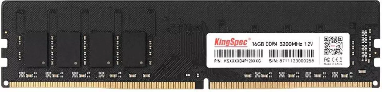 Оперативная память Kingspec DDR4 - 16Gb, 3200 МГц, DIMM (ks3200d4p12016g)