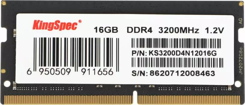 Оперативная память Kingspec DDR4 - 16Gb, 3200 МГц, SO-DIMM, CL17 (ks3200d4n12016g)