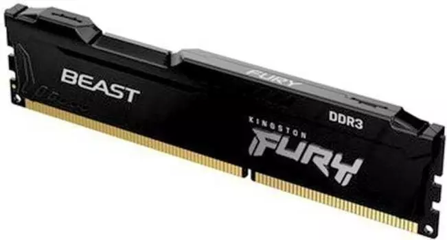 Оперативная память Kingston Fury Beast Black DDR3 - 4Gb, 1600 МГц, DIMM, CL10 (kf316c10bb/4)