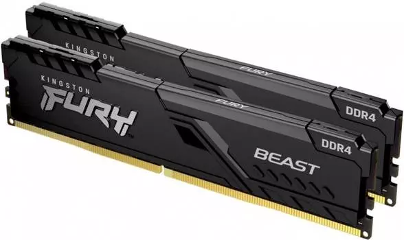 Оперативная память Kingston Fury Beast Black DDR4 - 2x 16Gb, 3733 МГц, DIMM, CL19 (kf437c19bb1k2/32)