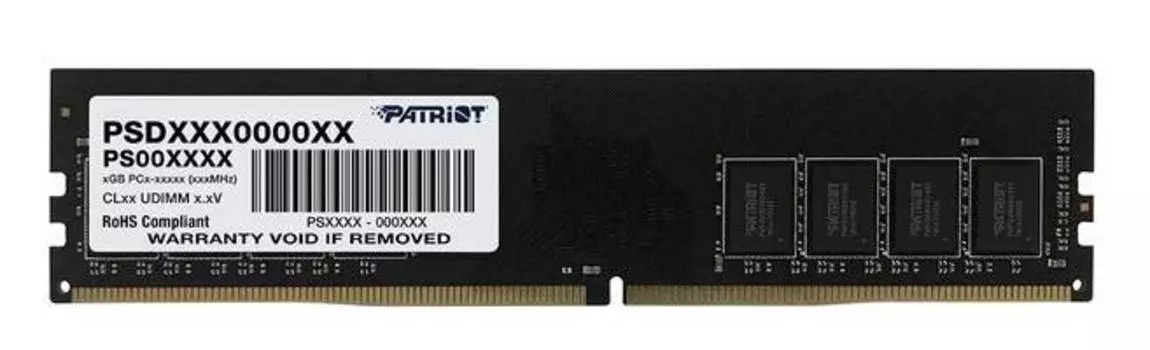 Оперативная память Patriot DDR4 - 4Gb, 2666 МГц, DIMM, CL19 (psd44g266682)