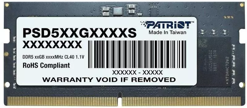 Оперативная память Patriot DDR5 - 32Gb, 4800 МГц, SO-DIMM, CL40 (psd532g48002s)