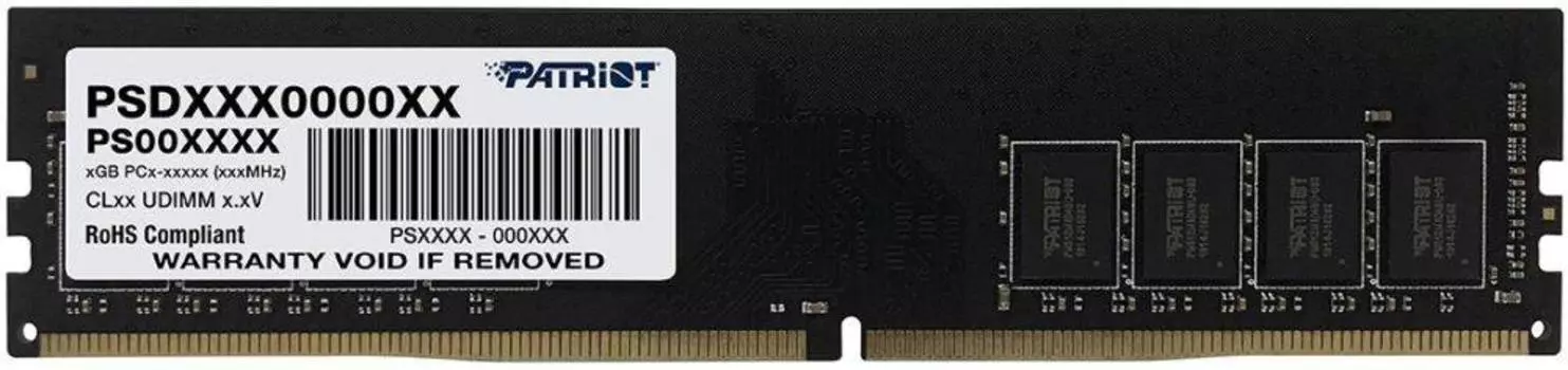 Оперативная память Patriot Signature DDR4 - 16Gb, 2666 МГц, DIMM, CL19 (psd416g266681) (плохая упаковка)