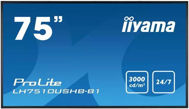 Панель 75" Iiyama LH7510USHB-B1, 3840х2160, IPS, черный