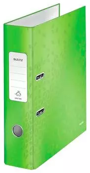 Папка-регистратор Leitz WOW 10050054 лам.карт. зеленый без. окант.