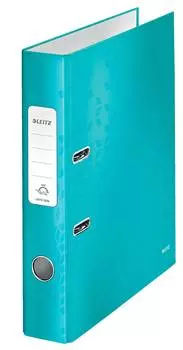 Папка-регистратор Leitz WOW 10060051 лам.карт. бирюзовый без. окант.