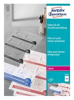 Пленка Avery Zweckform 3491 A4 100л., прозрачный