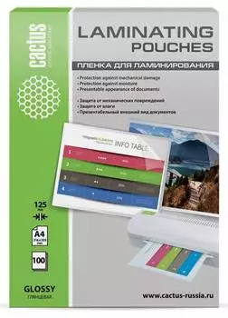 Пленка для ламинирования Cactus CS-LPGA4125100 A4 125мкм (100шт)