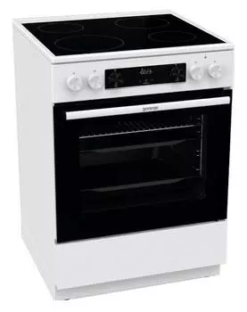 Плита электрическая Gorenje GEC6C40WD, стеклокерамика, белый