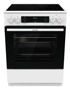 Плита электрическая Gorenje GECS6C70WC, стеклокерамика, белый/черный