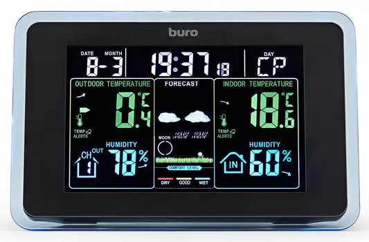 Погодная станция Buro BU-WSH168-COLOR черный