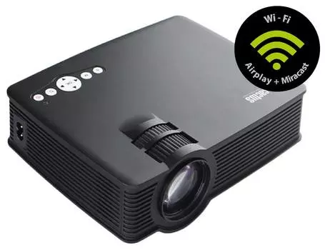 Проектор Cactus CS-PRE.09B.WVGA-W, 1024х600, 350:1, 1200lm, черный