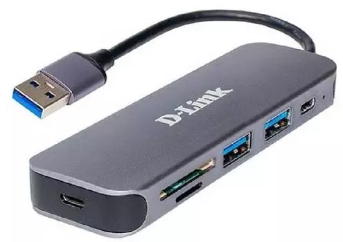 Разветвитель USB 3.0 D-Link DUB-1325/A2A серый