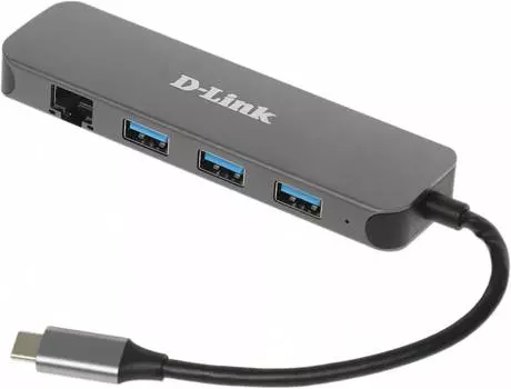Разветвитель USB 3.0 D-Link DUB-2334 черный (DUB-2334/A1A)