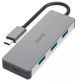 Разветвитель USB-C Hama H-200105 серый (00200105)