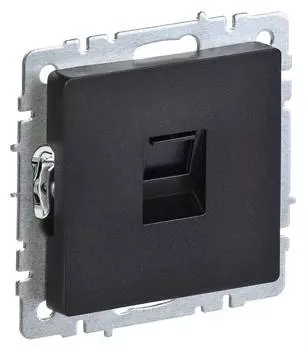 Розетка компьютерная IEK Brite РК10-БрЧ черный (br-k10-1-k02)