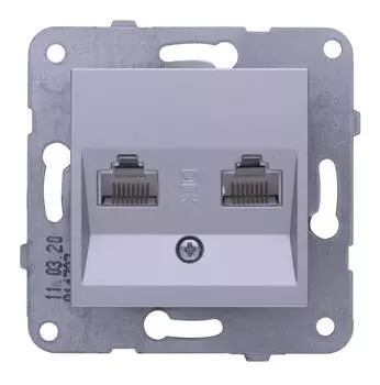 Розетка компьютерная Panasonic Karre Plus &amp; Arkedia Slim серебро (wktt04072sl-ru)