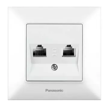 Розетка компьютерная/телефонная Panasonic Arkedia Slim белый (wntc04092wh-ru)