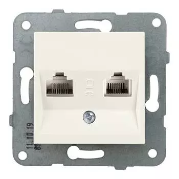 Розетка компьютерная/телефонная Panasonic Karre Plus &amp; Arkedia Slim бежевый (wktt04092bg-ru)