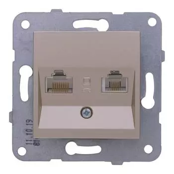 Розетка компьютерная/телефонная Panasonic Karre Plus &amp; Arkedia Slim бронза (wktt04082br-ru)