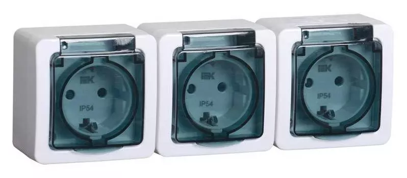 Розетка силовая IEK Гермес Plus дымчатый (ermp32-k03-16-54-ec)