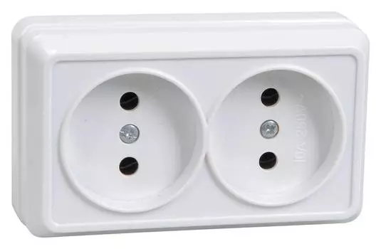 Розетка силовая IEK Октава белый (ero20-k01-10-dc)