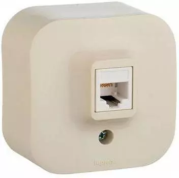 Розетка телефонная Legrand Quteo слоновая кость (782244)