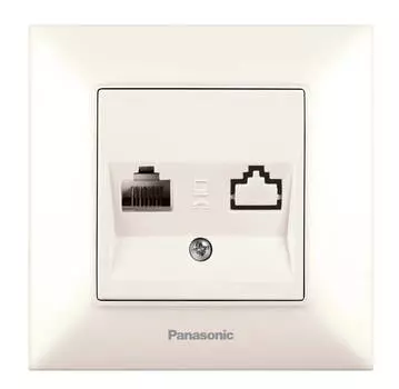 Розетка телефонная Panasonic Arkedia Slim бежевый (wntc04032bg-ru)