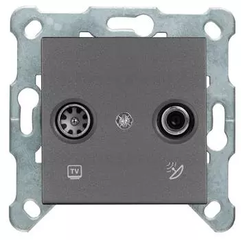 Розетка телевизионная/спутниковая Panasonic Karre Plus &amp; Arkedia Slim дымчатый (wktt04612dg-ru)