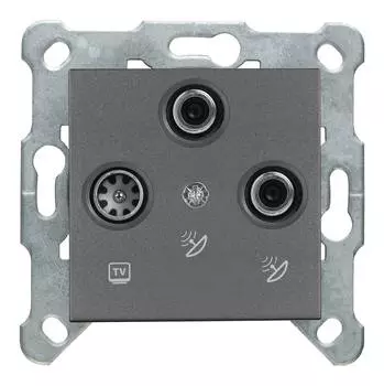 Розетка телевизионная/спутниковая Panasonic Karre Plus &amp; Arkedia Slim дымчатый (wktt04662dg-ru)