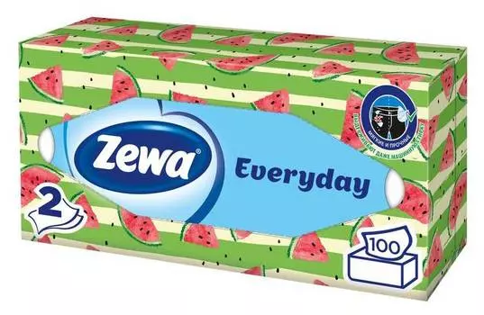 Салфетки бумажные Zewa Косметические 100лист. (6286)