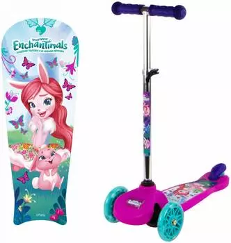 Самокат 1TOY Enchantimals, детский, 3-колесный, сиреневый/мультиколор (т17069)