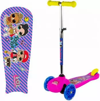 Самокат 1TOY LOL, детский, 3-колесный, розовый/мультиколор (т17071)