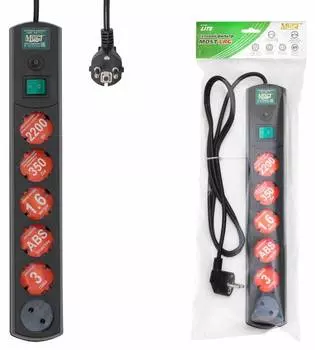 Сетевой фильтр Most LRG 1.6м черный (lrg 6-1.6bk)